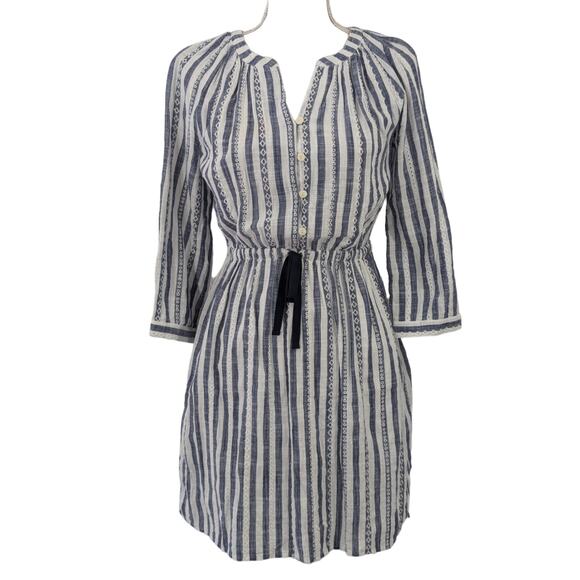 NWOT! NAUTICA JEANS CO.! EYELET & EMBROIDERED BLUE/WHITE MUSLIN SUN DRESS! SZ XS - Picture 2 of 7